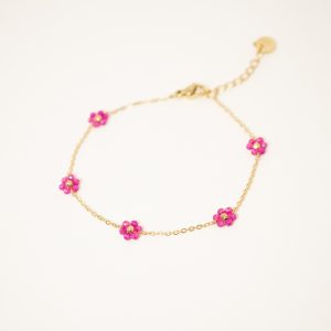 bracelet-prairie-fushia-acier-inoxydable