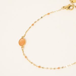 bracelet-cheville-noelynn-aventurine-orange-acier-inoxydable