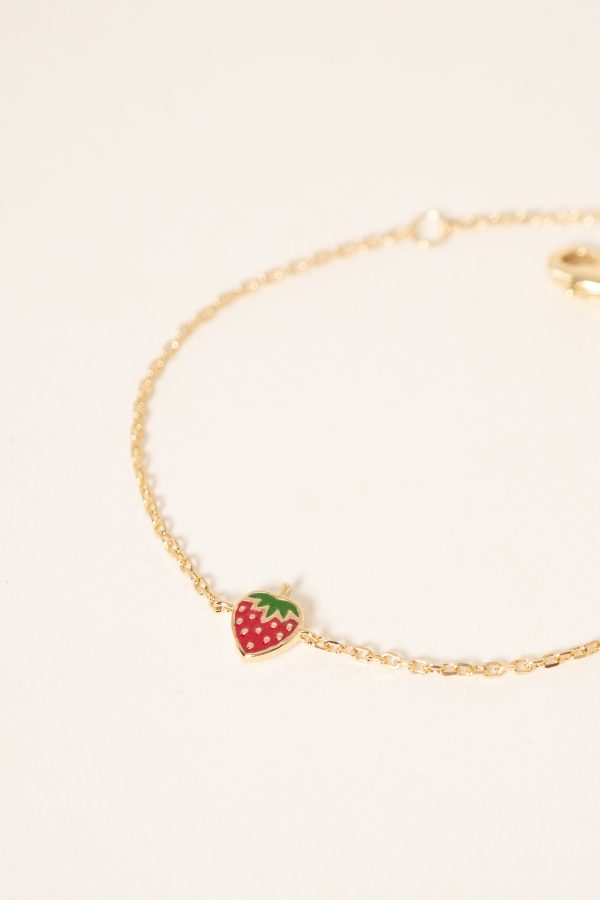 bracelet-strawberry-plaque-or