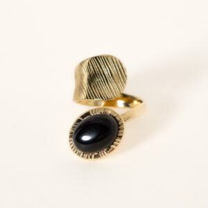 bague-paon-onyx-acier-inoxydable